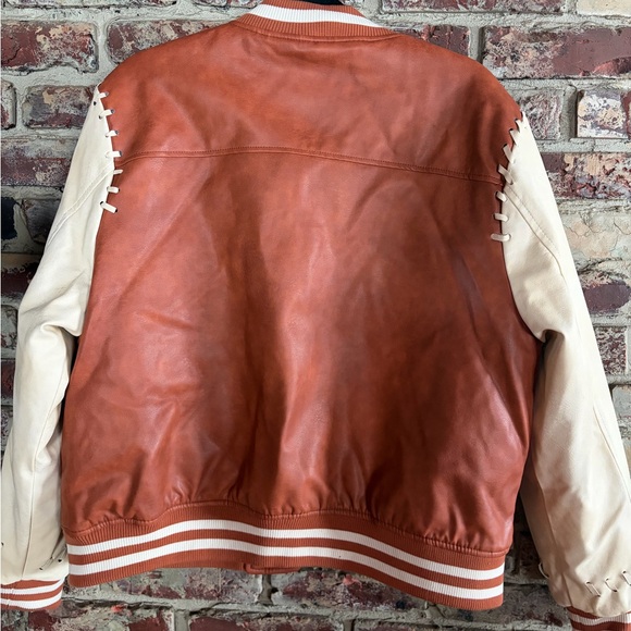 🤠 Western Varsity Jacket — Faux Leather Cowboy Style — Size L 🤠 - Picture 2 of 3